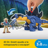Imaginext Jurassic World Dominion Stegosaurus Dinosaur & Dr. Alan Grant, 3-Piece Poseable Figure