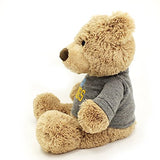 GUND Free Hugs Gray T-Shirt Teddy Bear Stuffed Animal Plush, Tan, 12.5"