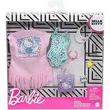 Barbie Storytelling Fashion Pack of Doll Clothes Inspired by Hello Kitty & Friends: Swimsuit, Fringed Cover-up & 6 Beach-Themed Accessories Dolls, Gift for 3 to 8 Year Olds