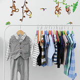 RoomMates RMK1676SCS Monkey Business Peel and Stick Wall Decals, Multicolor