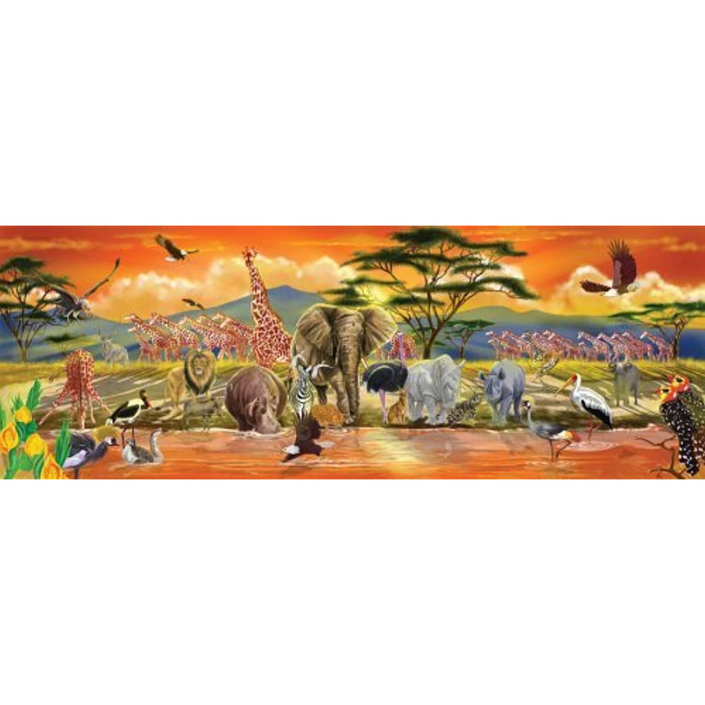Melissa & Doug Safari: 100-Piece Floor Puzzle + Free Scratch Art Mini-Pad Bundle [28738]