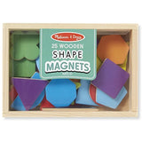 Melissa & Doug Shapes and Colors Wooden 25 Magnets-in-a-Box Gift Set & 1 Scratch Art Mini-Pad Bundle (09277)