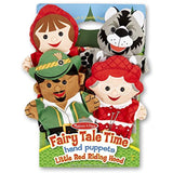 Melissa & Doug Fairy Tale Friends Hand Puppets (Set of 4) - Little Red Riding Hood, Wolf, Grandmother, and Woodsman and Zoo Friends Hand Puppets (Set of 4) - Elephant, Giraffe, Tiger, and Monkey