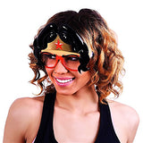 Sunstaches DC Comics Wonder Woman with Hair Sunglasses, Party Favors, UV400