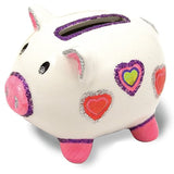 Melissa & Doug Ceramic Piggy Bank Decorate-Your-Own Kit + FREE Scratch Art Mini-Pad Bundle [31080]