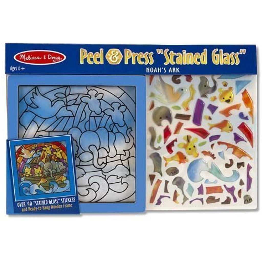 Melissa & Doug Noah's Ark 'Stained Glass': Peel & Press Sticker By Number Series + FREE Scratch Art Mini-Pad Bundle [85816]