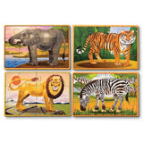 Melissa & Doug Wild Animals - 4 Jigsaw Puzzles in a Box Scratch Art Mini-Pad Bundle [37969]