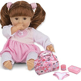 Melissa & Doug Bundle Includes 2 Items Mine to Love Brianna 12-Inch Soft Body Baby Doll with Hair and Outfit Mine to Love Doll Diaper Changing Set with Bag, Wipes