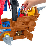 Fisher-Price Imaginext Shark Bite Pirate Ship, Roll from one swashbuckling adventure to the next with this pirate ship playset featuring shark biting action!