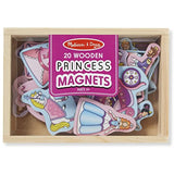 Melissa & Doug Princess Wooden 20 Magnets-in-a-Box Gift Set & 1 Scratch Art Mini-Pad Bundle (09278)