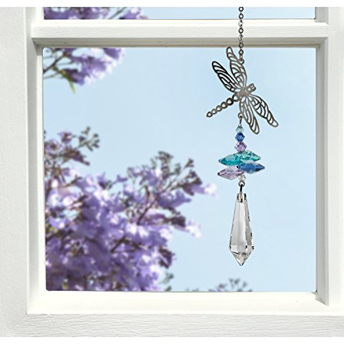 Woodstock Chimes CFDR Dragonfly Woodstock Crystal Fantasy-Rainbow Maker Collection, 10-Inch Long