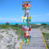 Woodstock Colorful Waterfall Havana Capiz Wind Chime Outdoor Windchimes CWH New