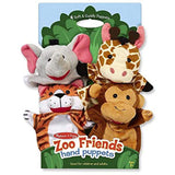 Melissa & Doug Fairy Tale Friends Hand Puppets (Set of 4) - Little Red Riding Hood, Wolf, Grandmother, and Woodsman and Zoo Friends Hand Puppets (Set of 4) - Elephant, Giraffe, Tiger, and Monkey