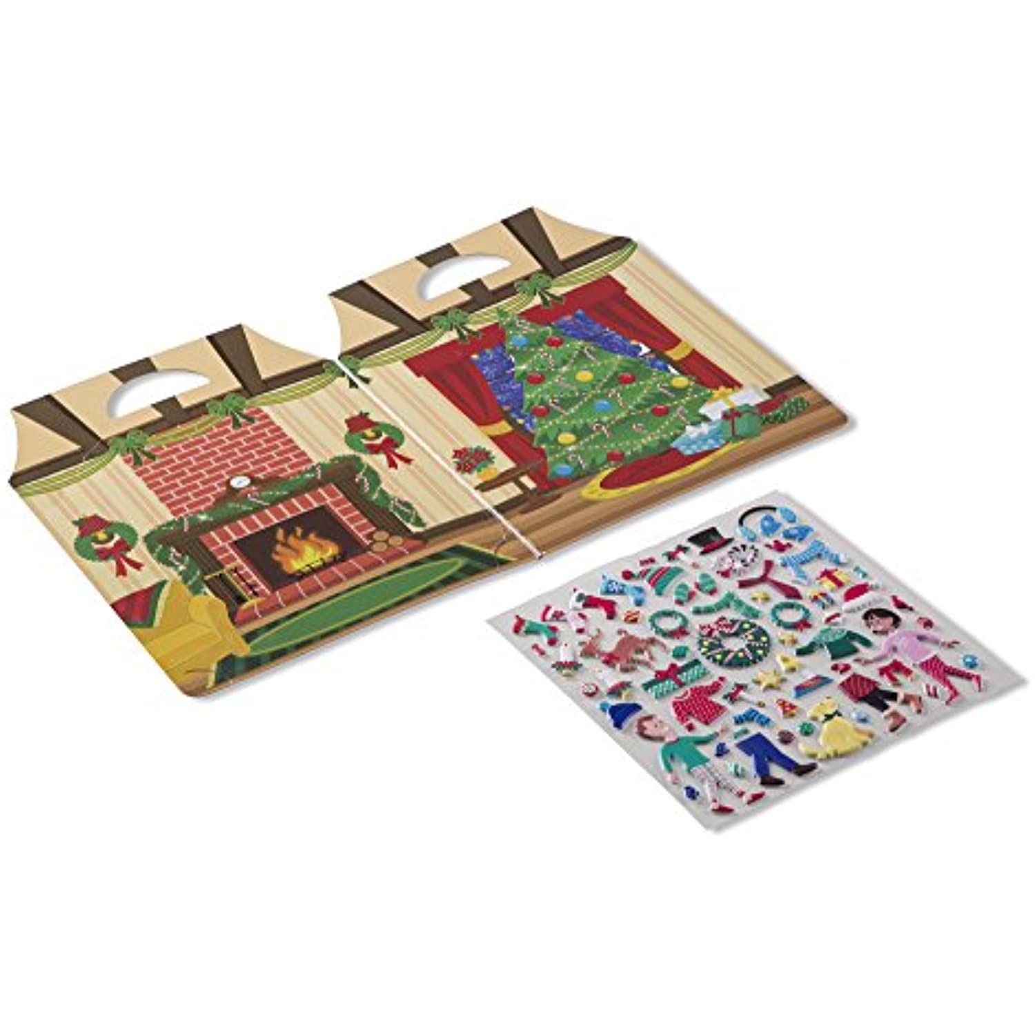 Melissa & Doug Puffy Reusable Sticker Pad Sets -Santa's Workshop & 'Tis the Season Activity Books