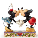 Disney Traditions by Jim Shore Mickey Mouse Kissing Minnie Stone Resin Figurine, 6.5