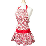 Flirty Aprons Women's Sadie Red Damask Apron
