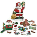 Melissa & Doug Santa Claus Pretend Play - Magnetic Dress Up Wooden Doll & Stand & 1 Scratch Art Mini-Pad Bundle (03551)