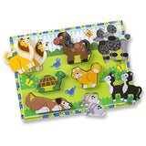 Melissa & Doug Wooden Chunky Puzzle Farm/Pet/Safari/Shapes Puzzle (8 Piece)