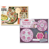 Melissa & Doug Pizza Party and Triple Layer Party Cake Wooden Playsets