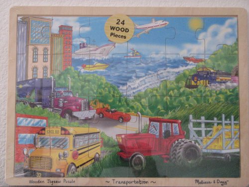 Melissa & Doug Wooden Jigsaw Puzzle - Transportation