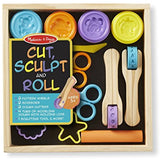 Melissa & Doug Cut, Sculpt & Stamp Clay Play Set Classroom: Deluxe Wooden Stamp Set & 1 Scratch Art Mini-Pad Bundle (05167)
