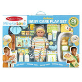 Melissa & Doug Mine to Love Deluxe Baby Care Play Set (48 Pieces  Doll + Accessories to Feed, Bathe, Change, and Cuddle, Great Gift for Girls and Boys - Best for 3, 4, 5, and 6 Year Olds), Multi