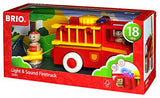 Brio World - 30383 My Home Town Light & Sound Firetruck | 5 Piece Firetruck Toy with Accessories for Kids Ages 18 Months and Up