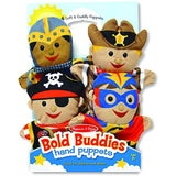 Melissa & Doug Bold Buddies 4-Piece Hand Puppets Gift Set + 1 Free Pair of Baby Socks Bundle [90872]