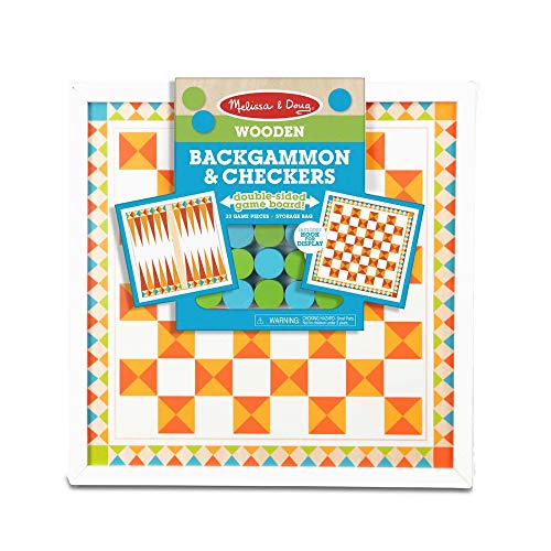 Melissa & Doug Wooden Backgammon and Checkers