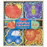 Melissa & Doug Alphabet Lacing 26-Wooden Cards Set & 1 Scratch Art Mini-Pad Bundle (09490)