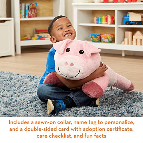 Melissa & Doug Cuddle Pig Jumbo Plush Stuffed Animal with Activity Card