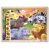 'African Plains' 24-Piece Wooden Jigsaw Puzzle + FREE Melissa & Doug Scratch Art Mini-Pad Bundle [29377]