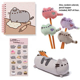 Pusheen GUND Notebook, Pencil Topper, Accessory Case and Food Sticker Bundle