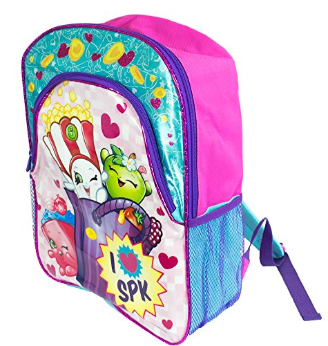 Shopkins Girls I Love SPK 16" Large School Backpack (One Size, Blue/Pink)
