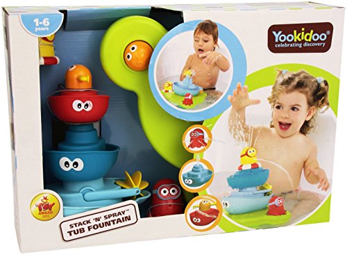 Bath Toy - Stack N' Spray Bathtub Fountain - 7 Unique Pieces with Different Functions