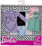 Barbie Clothes: 2 Outfits Doll Feature Pastels Like Light Green Overalls with Cute Graphics and Pink Backpack, Gift for 3 to 8 Year Olds