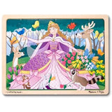 Melissa & Doug 'Woodland Princess' 24-Piece Wooden Jigsaw Puzzle + Free Scratch Art Mini-Pad Bundle [18968]