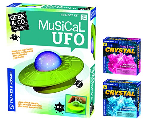 Thames and Kosmos STEM Bundle 3 Musical UFO Grow a Blue Crystal Grow a Pink Crystal Science Kit