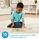 Melissa & Doug Natural Play Wooden Puzzle: Animal Patterns (Four 4-Piece Animal Puzzles)