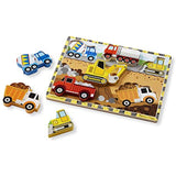 Melissa & Doug Chunky Wooden Puzzle Bundle - Dinosaurs, Construction, Tools and Vehicles