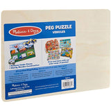 Melissa & Doug Wooden Peg Puzzles Set - Construction Site, Transportation, and Vehicles