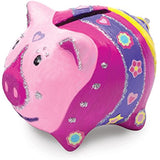 Melissa & Doug Piggy Bank Decorate-Your-Own Kit + FREE Scratch Art Mini-Pad Bundle [88626]