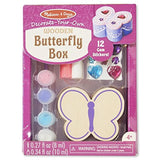 Melissa & Doug Wooden Butterfly Box Decorate-Your-Own Kit & 1 Scratch Art Mini-Pad Bundle (08853)