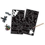 Melissa & Doug Bugs & Critters: Scratch Art Stickers Pack & 1 Scratch Art Mini-Pad Bundle (05825)