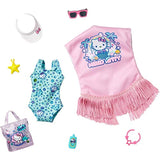 Barbie Storytelling Fashion Pack of Doll Clothes Inspired by Hello Kitty & Friends: Swimsuit, Fringed Cover-up & 6 Beach-Themed Accessories Dolls, Gift for 3 to 8 Year Olds
