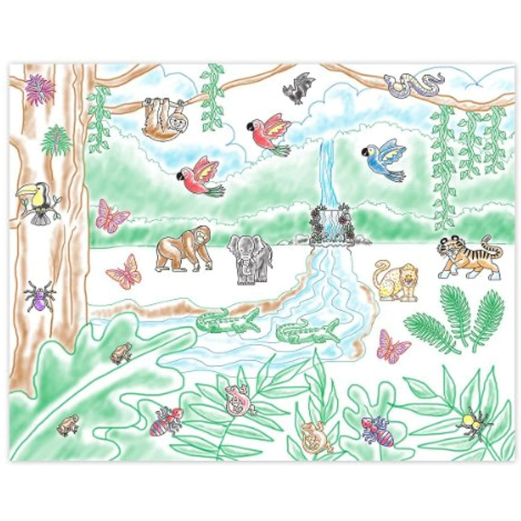 4 Item Bundle: Melissa and Doug Stamp a Scene 2423 Rain Forest, 2424 Fairy Garden, 8592 Farm Sets + Bonus Activity Book