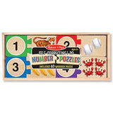 Melissa & Doug Self-Correcting Letter and Number Wooden Puzzles Set With Storage Box