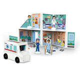 Melissa & Doug Magnetivity Magnetic Tiles Building Playset – Hospital with Ambulance Vehicle (83 Pieces, STEM Toy)