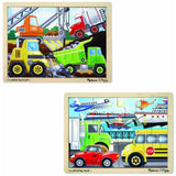 Melissa & Doug 12 Pc Jigsaw Bundle - Vehicles & Construction
