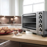 KitchenAid KCO223CU 12-Inch Convection Countertop Oven with Silver Handle, Contour Silver